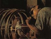 Grant Wood Helix Welder painting